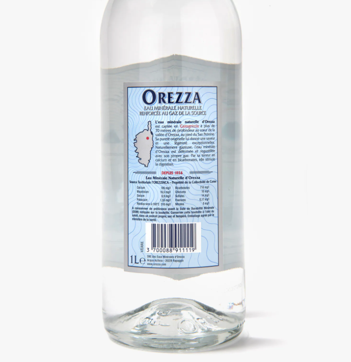 Orezza (1L) Natural Mineral Water (Sparkling) - Case/6 Bottles